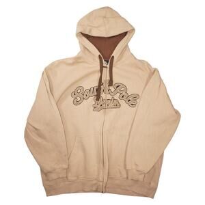 Southpole Denim Beige Zip-Up Hoodie XXL – Vintage Y2K Streetwear